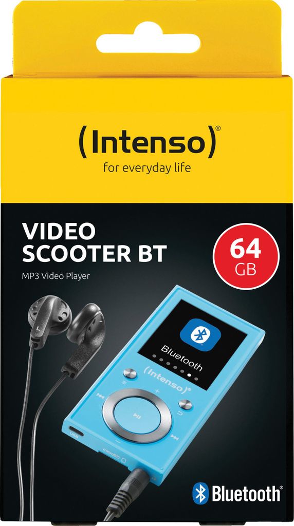 Intenso MP3 Player Video Scooter Bluetooth 64GB 1,8 Zoll Display blau