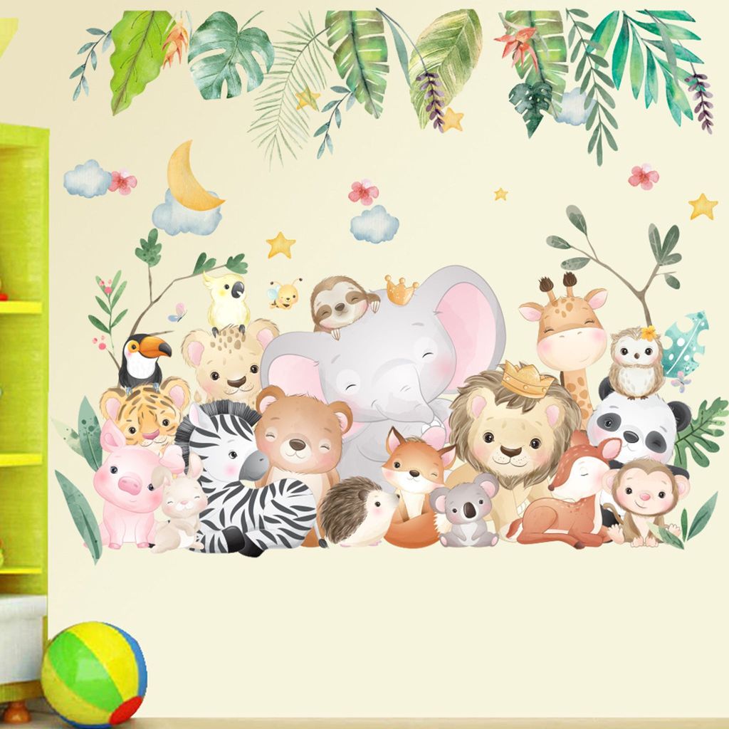 Wandtattoo Safari Dschungel Tiere Wandaufkleber Elefant Produktbild 5