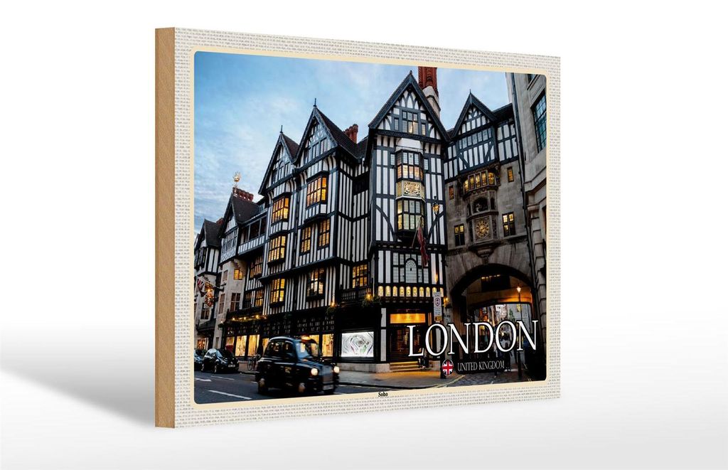 Holzschild Städte Soho London United Kingdom 30x20cm Produktbild 