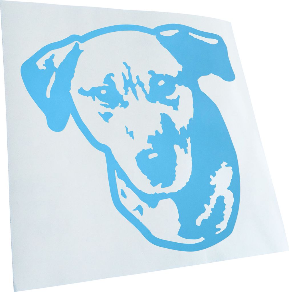Kiwistar - Autoaufkleber - Mutt Hund - Türkis - 10x10cm - Aufkleber für Auto, Laptop, Fahrrad, LKW, Motorrad mehrfarbig JDM Decal Racing