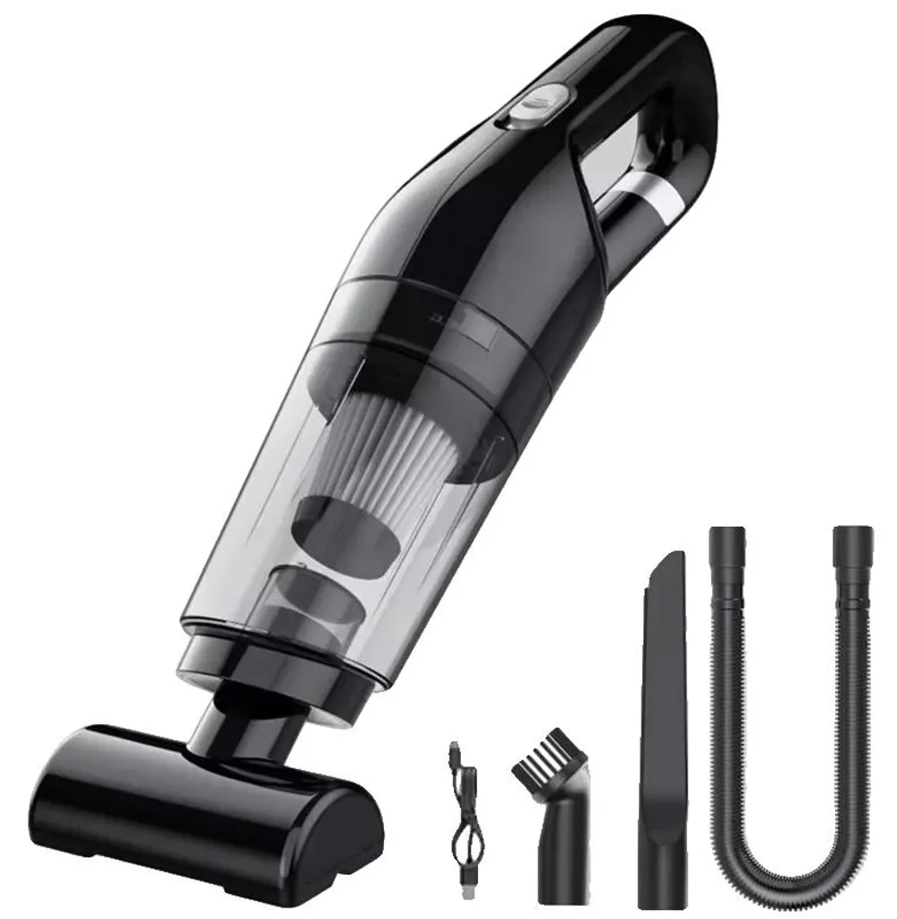 Aspirateur à main rechargeable noir pour la maison et nettoyage voiture