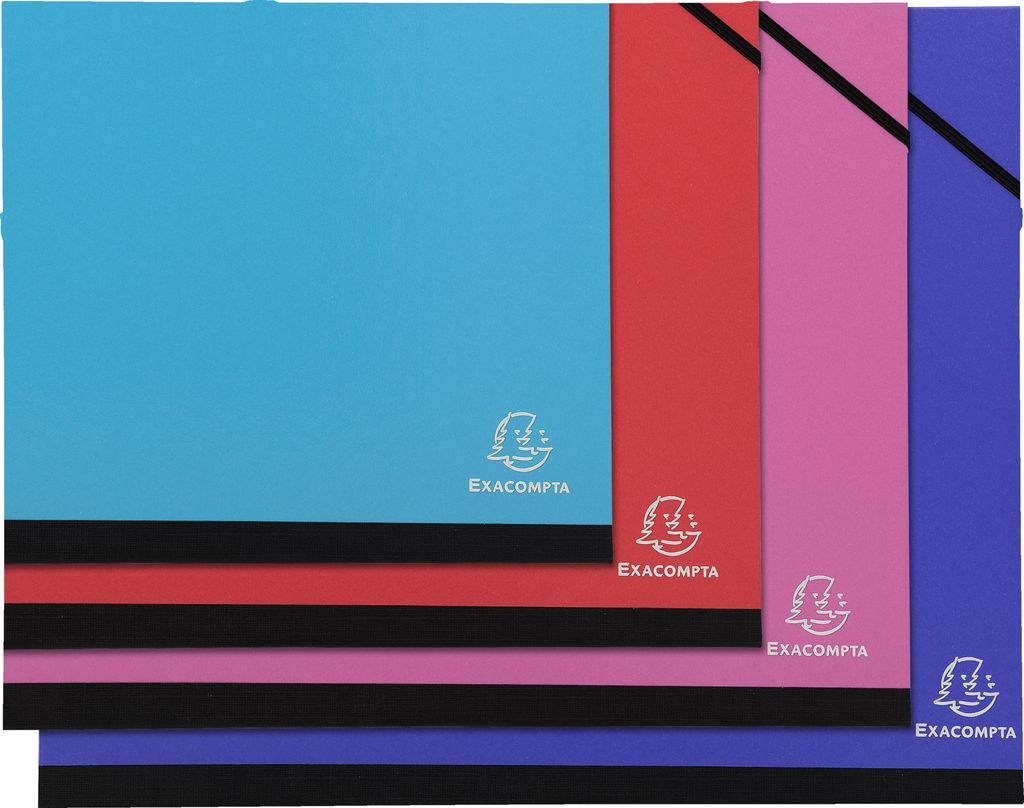 Exacompta 5x Zeichenmappe + Gummizugverschluss 28x38cm, B4, sortiert, 25529E