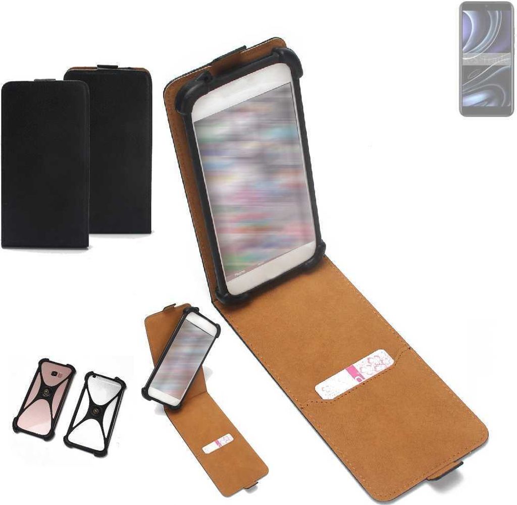 K-S-Trade Handyhülle Schutzhülle kompatibel mit BLU J8L Hülle Case Cover Flip Style Bumper schwarz 1x
