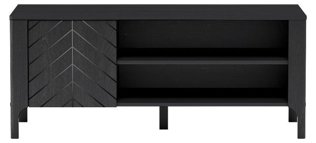 Masseno TV-Schrank ALICANTE 135 cm Fernsehschrank mit Schubladen und 1 Türen TV-Lowboard für Wohnzimmer Modern 135x40,5x57 cm Schwarz