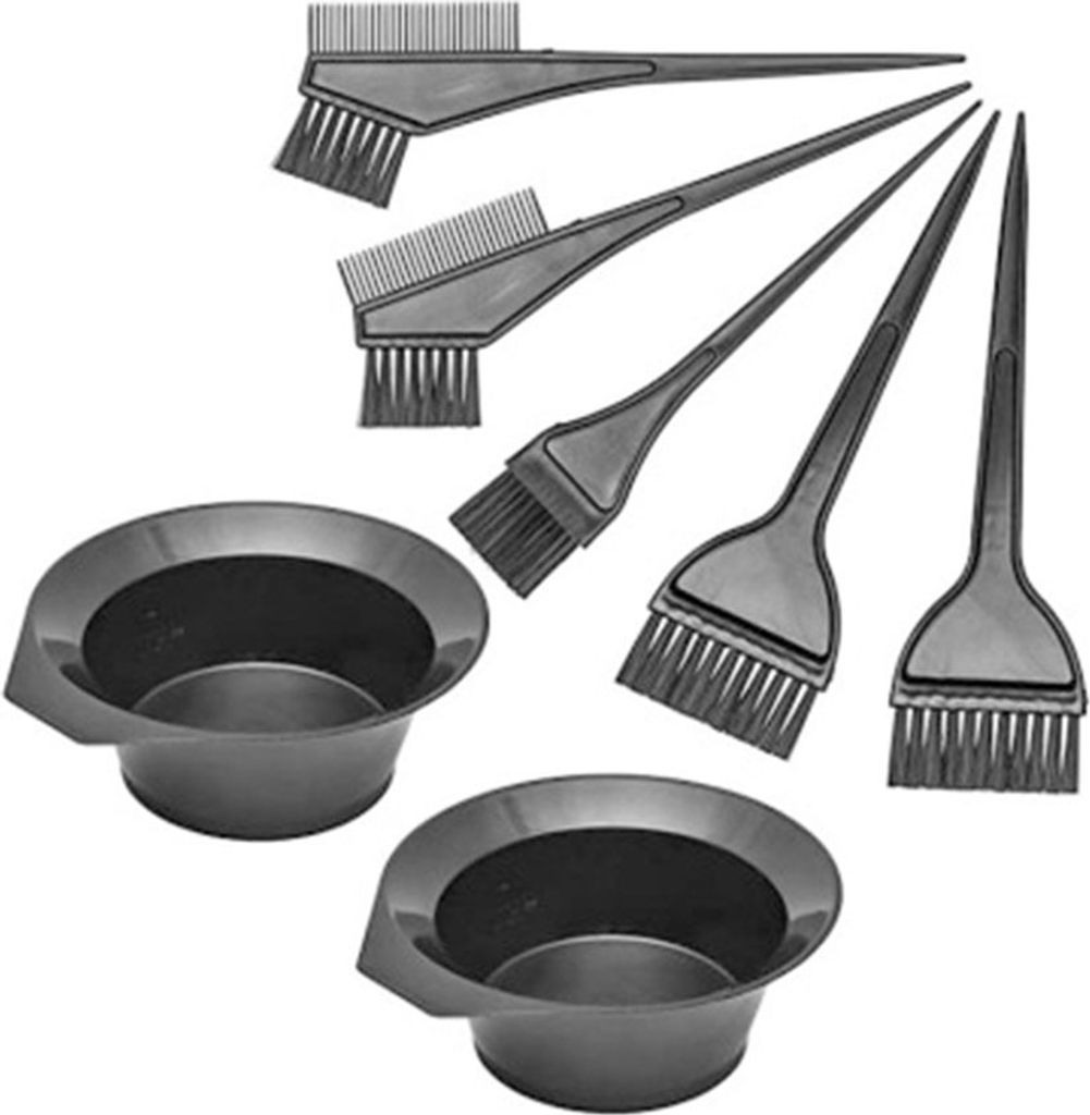 Mit Pinsel und Färbeschale, Haarfärbeset