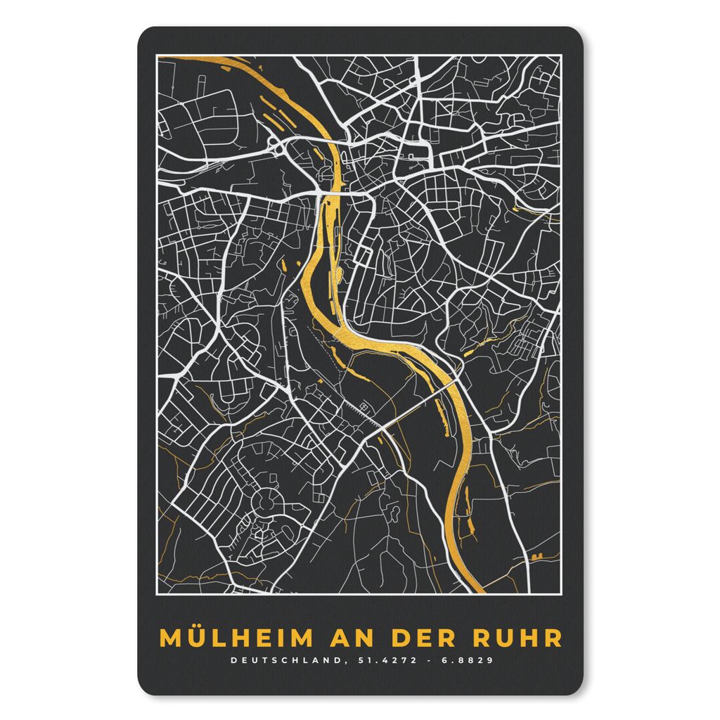 MuchoWow® Mauspad Mousepad Mülheim an der Ruhr - Gold - Produktbild 