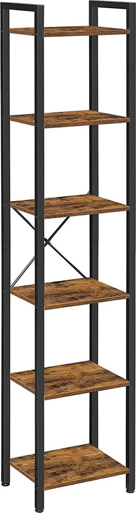 Étagère de rangement vintage marron-noir pour salon et bureau - 150cm