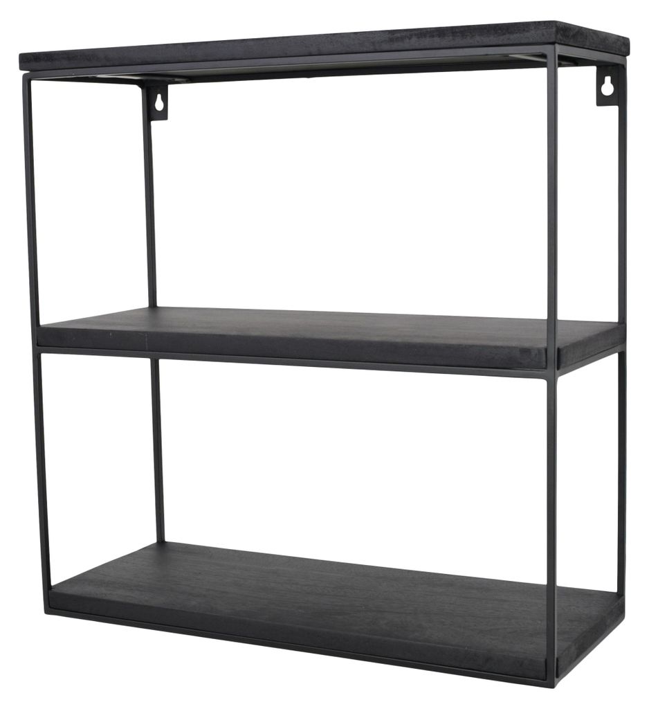 LOFT42 Wally Wandregal mit schwarzem Mangoholz - Metall - Produktbild 