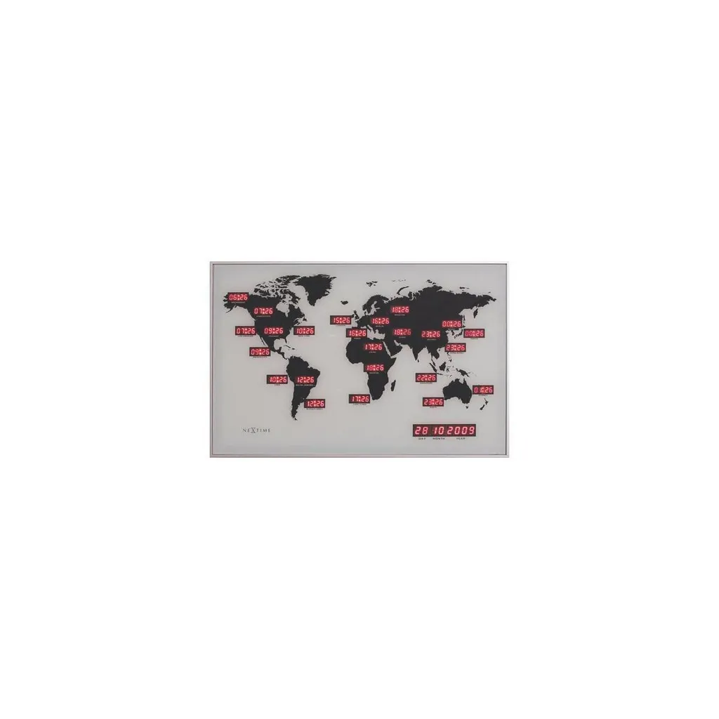 Horloge NeXtime 2897 World Time Digit : Pendule Design Heure Mondiale