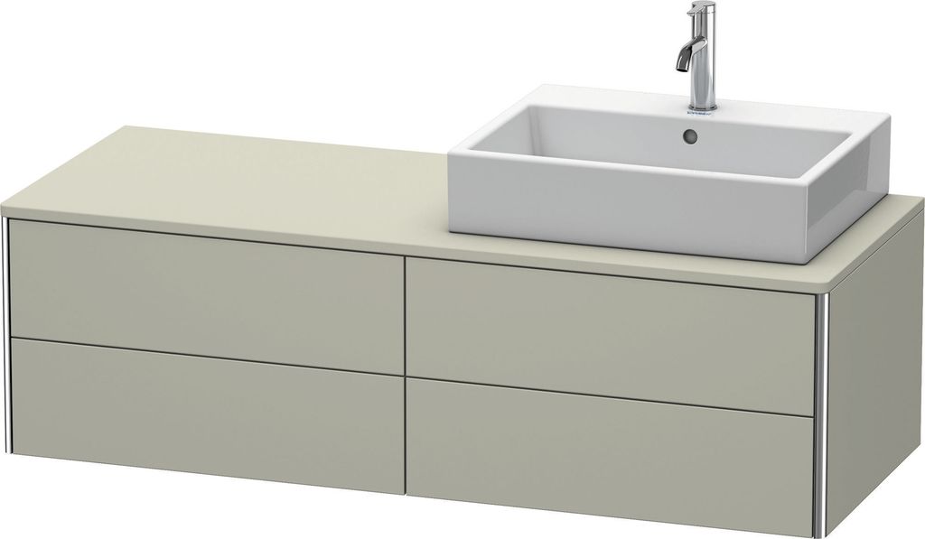 Duravit XSquare Konsolenwaschtischunterbau wandhängend, 4 Schubkästen, Becken rechts, 1400x400x548mm, XS4913R6060