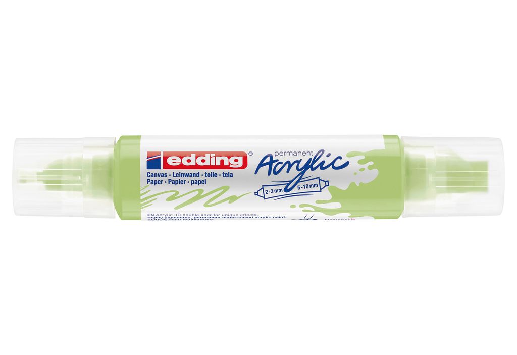 edding 5400 Acryl 3D Double Liner - pastell-grün - 1 Acrylfarbe Tube - Doppel-Spitze 2-3,5-10mm