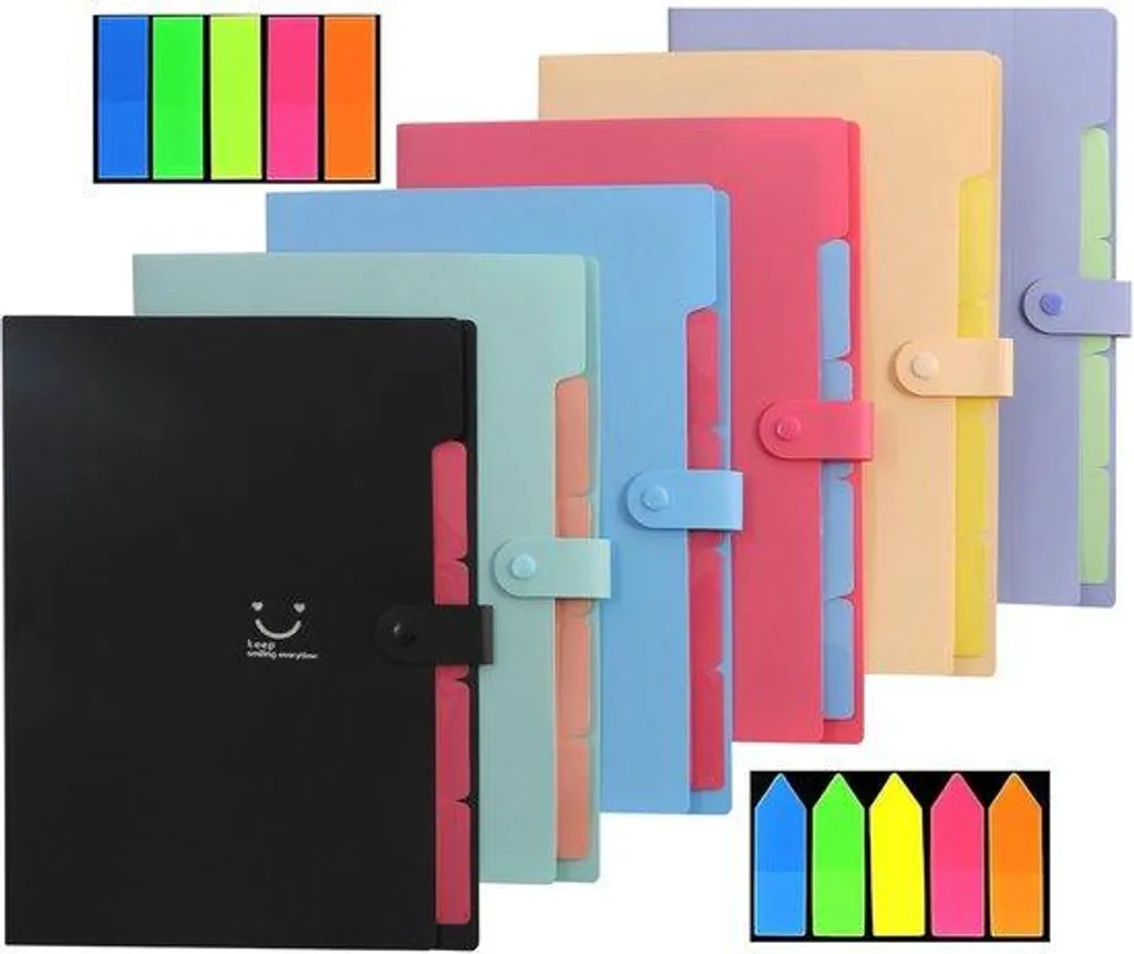 Pochette A4 extensible contre le désordre lot de 6 trieurs de bureau