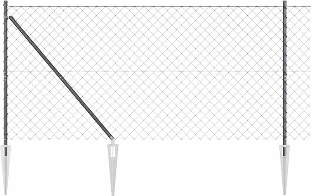 vidaXL Zaunpfosten Grau 25 x 1,4 m (60 x 60 mm Gitter) Stahl und PVC