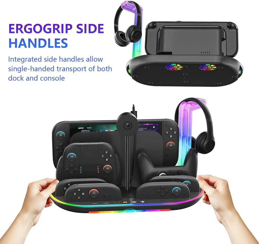 Dock de Support Multifonction pour Nintendo Switch 2 et Rangement Jeux - 6