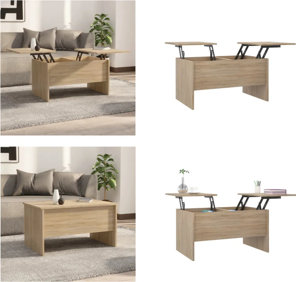 vidaXL Tavolino in rovere Sonoma 80x50x42,5 cm materiale a base di legno - Tavolino - Tavolini - Tavolino - Tavolo da divano