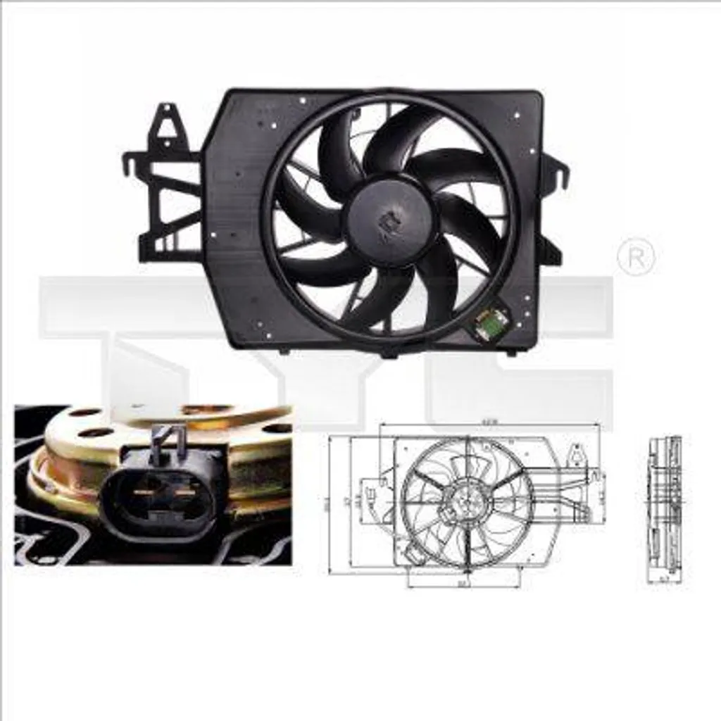 Ventilateur de radiateur pour éviter la surchauffe Escort TYC 810-0034