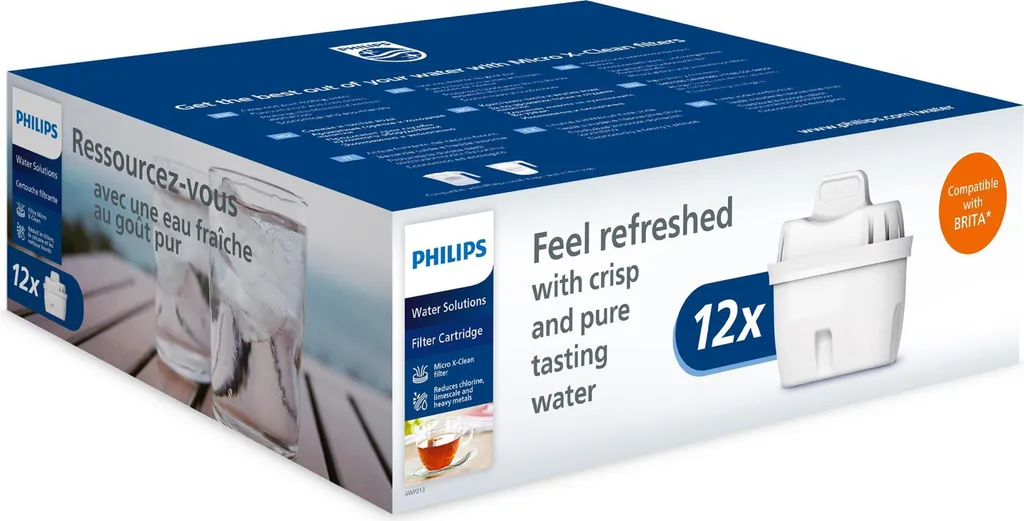 Filtre à eau Philips AWP213/10 pour carafe - Pack de 12 pour eau du robinet