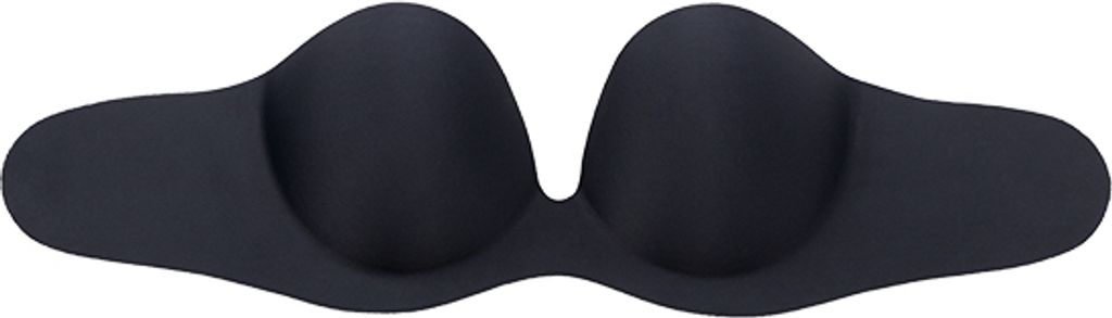 Bye Bra Gala Bra Selbstklebende Trägerlos Rückenfrei Hochdrücken Unsichtbarer Klebe-BH Push-Up - Körbchen E - Schwarz - mit Tunnelzug für Aben...