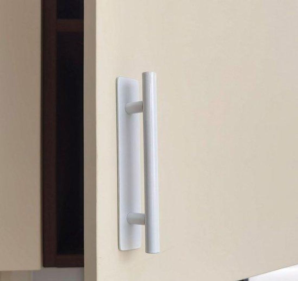 Selbstklebende Möbelhalter - rostfreies Stahl - 2 Stücke - 150 mm - weiß