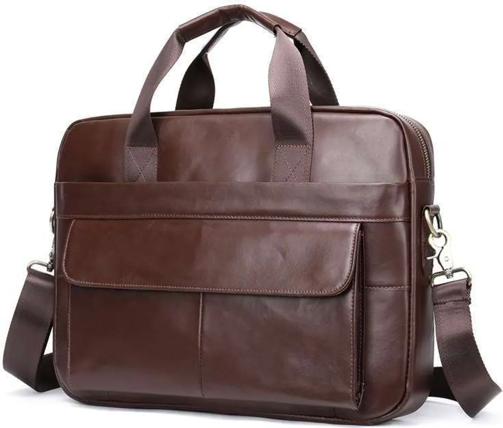 Borsa Business Uomo Marrone in Pelle: Cartella Porta PC e Tracolla