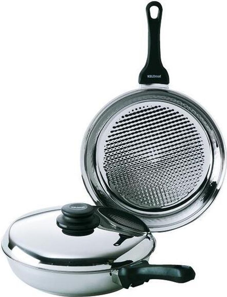 Kelomat Bratpfanne Grillmeister mit Deckel Ø28 cm Edelstahl Produktbild 