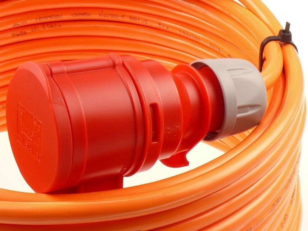 CEE Starkstromkabel 16A 400V 10m - PUR Leitung H07BQ-F 5G2,5 Mit Phasenwender