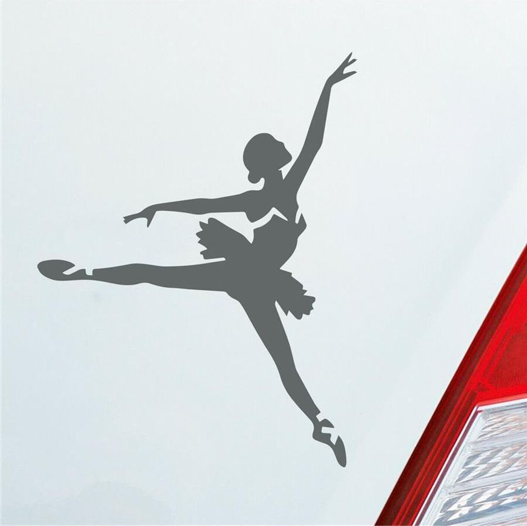 Auto Aufkleber Tänzerin Ballerina Ballett Musik 9x12 cm Grau Sticker Heckscheibenaufkleber