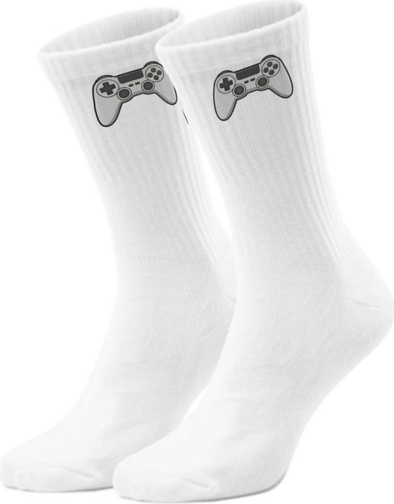 epicsocks Gamer Glam Weißer Controller Socken in 37-41 im Paar