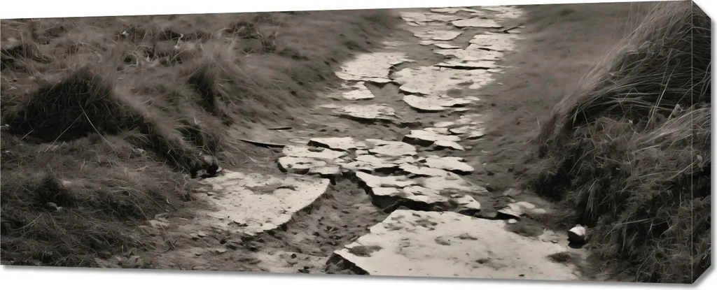 Tableau Image 100x40 cm Chemin de la mémoire Entre les dunes Déco Murale