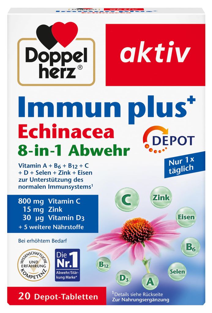 Double Heart Immune plus Echinacea Depot Tablets 20 Zdjęcie produktu 