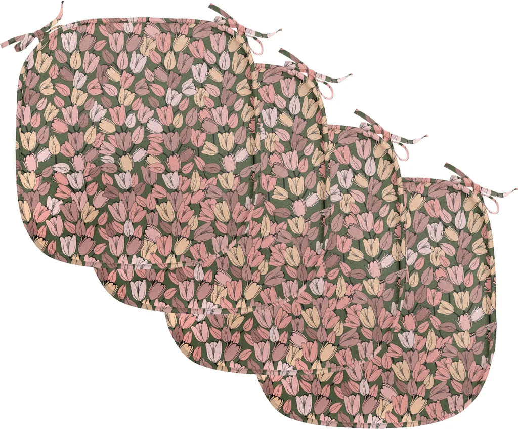 Coussin pour Siège de Cuisine Confortable 40x40 cm Lot de 4 Fleurs Rétro