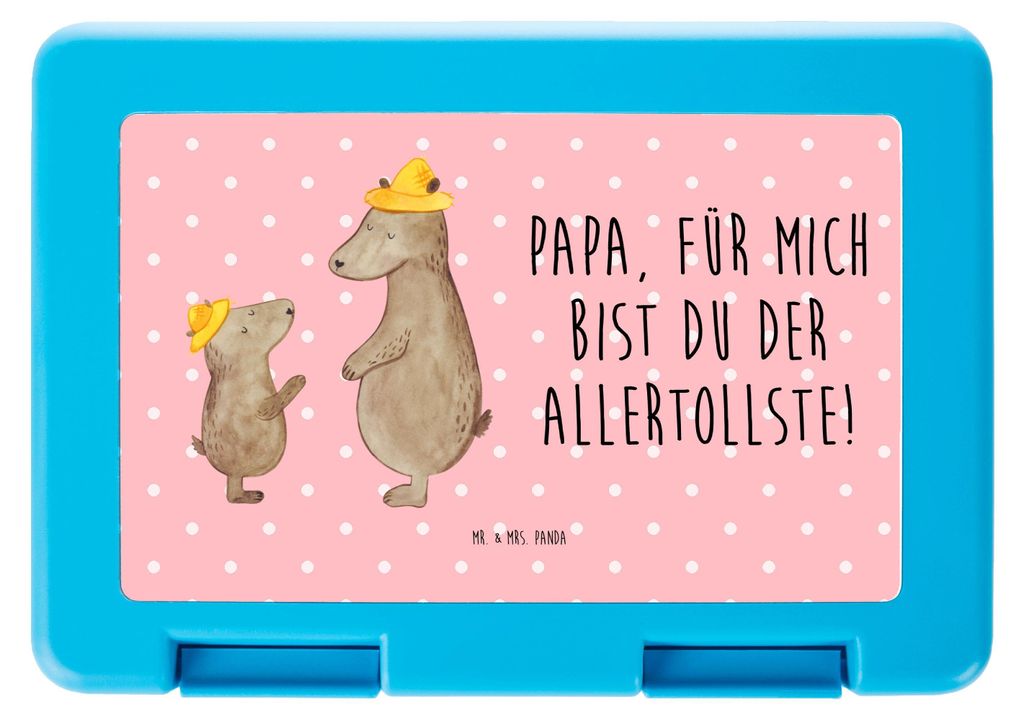 Mr. & Mrs. Panda Bentobox Bären mit Hut - Rot Pastell - Geschenk, Snackbox, Bär, Muttertag, Brotzeitdose, Papi, Papa, Meal Prep Box, Lunchbox, Pa...