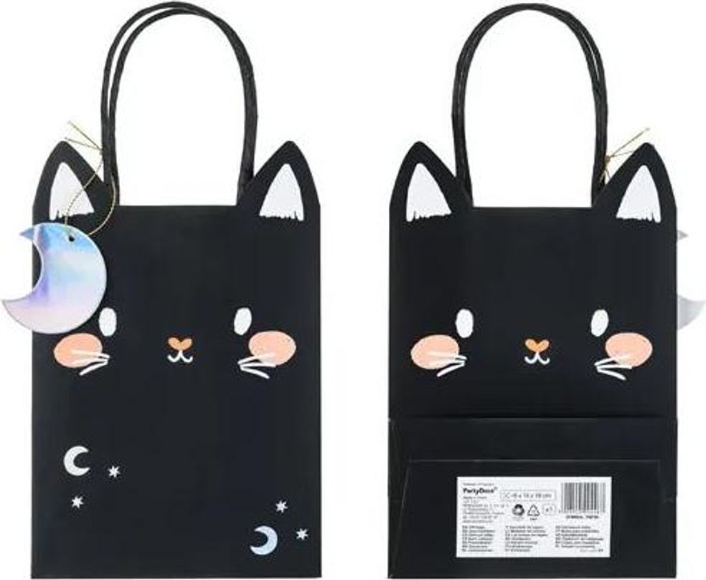 Schwarze Katze Halloween Geschenktüte 1 Stk. Produktbild 