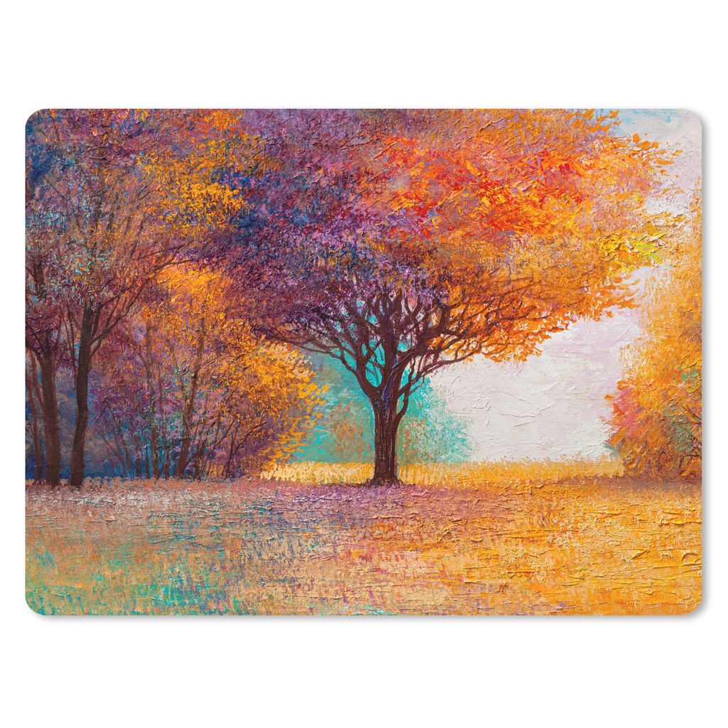 MuchoWow Mauspad Mousepad Ölgemälde - Baum - Farben 40x30 cm - Mousepads - Maus Mat - Pad - Mausunterlage - Anti Rutsch
