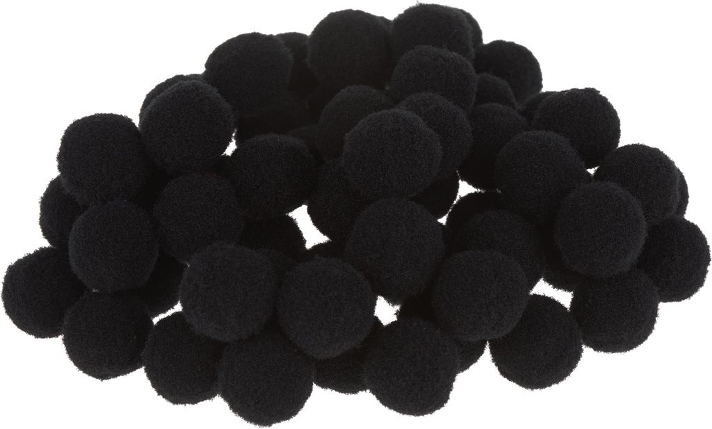 VBS Pompons, 15mm, 60 Stück Schwarz
