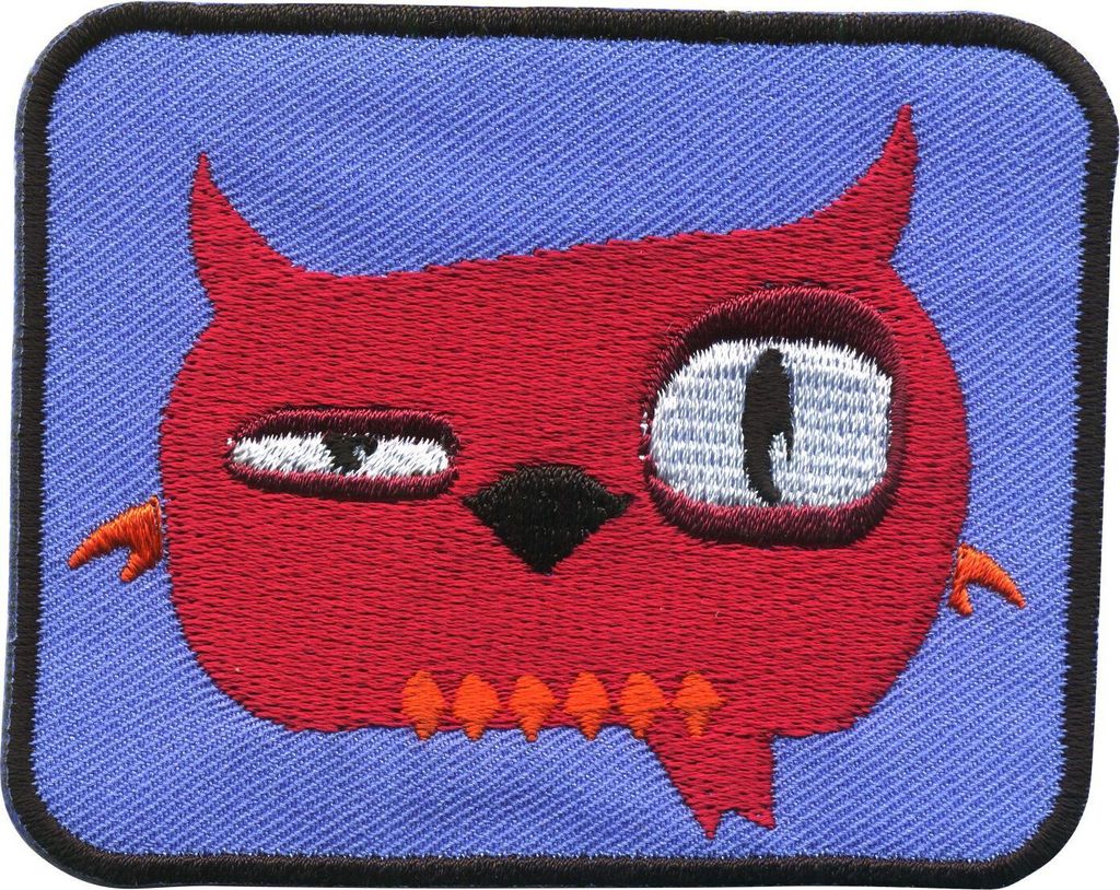Aufnäher - Vogel - rot-blau - Patch