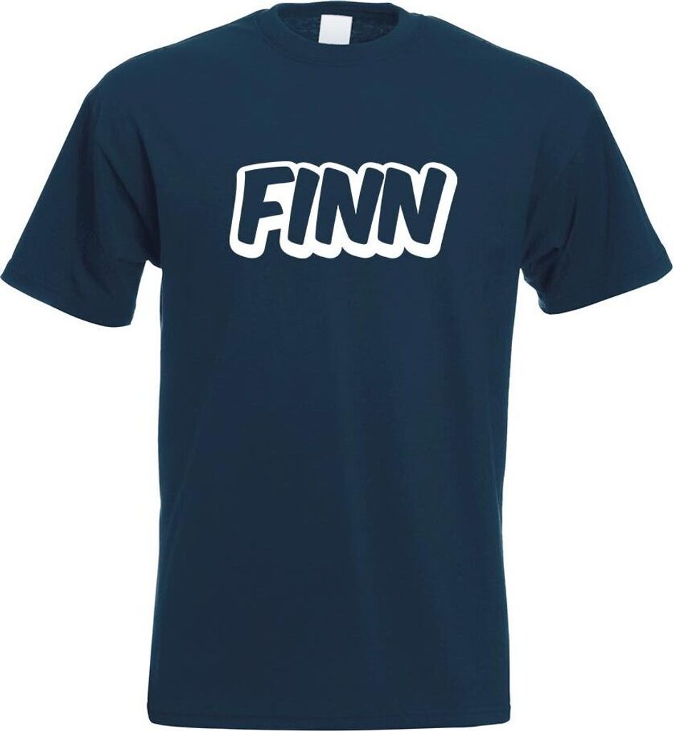 Kiwistar - T-Shirt - Navy - Finn Vorname Jungen Motiv Bedruckt Funshirt Design Print - mit Motiv Bedruckt - Funshirt Design - Sport - Freizeit - He...