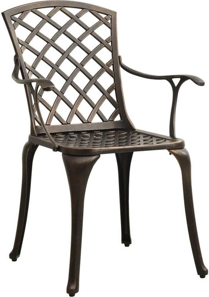 vidaXL Set bistrot 3 pezzi in alluminio fuso bronzo Immagine del prodotto 