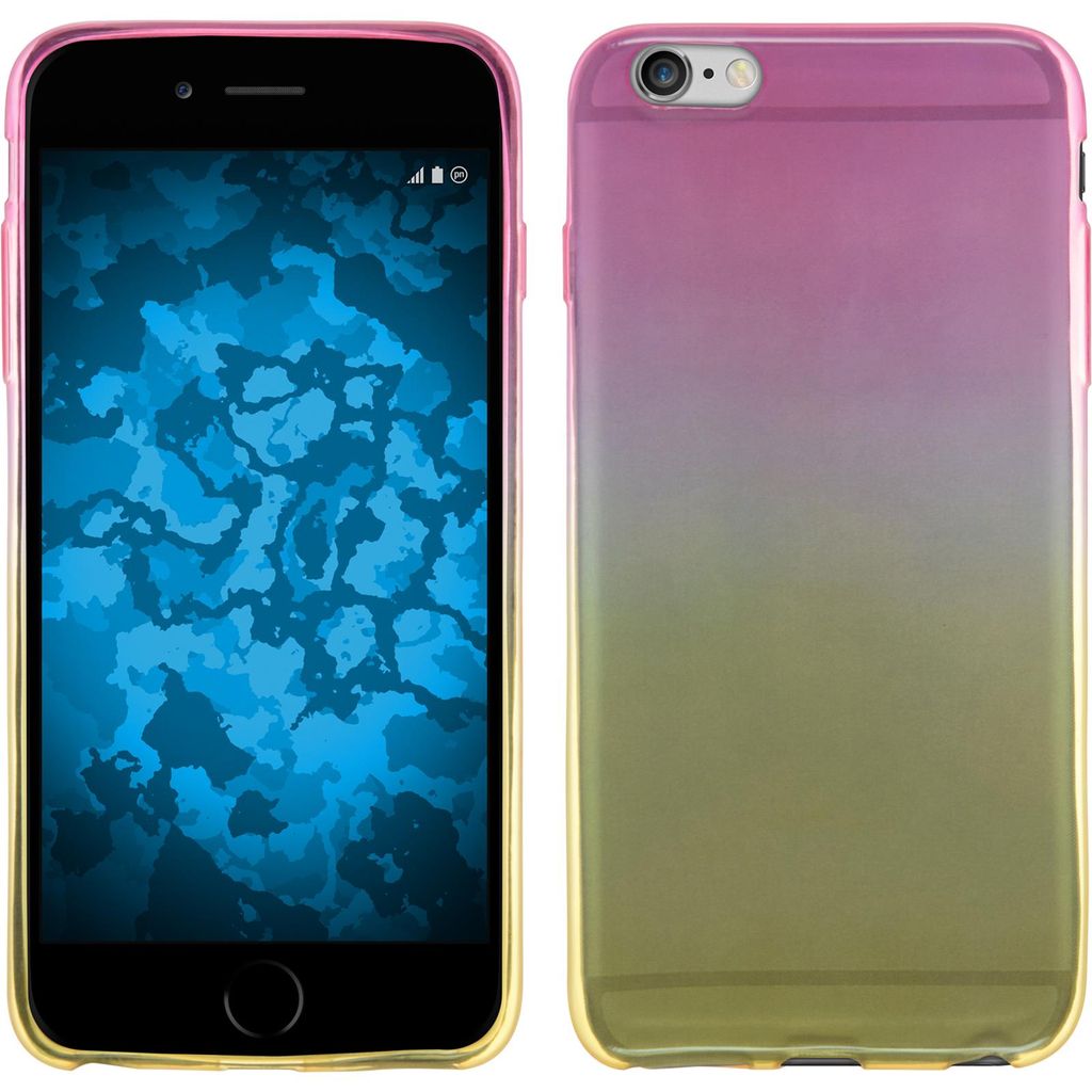 PhoneNatic Case kompatibel mit Apple iPhone 6 Plus / 6s Plus - Design:01 Silikon Hülle Ombrè + 2 Schutzfolien