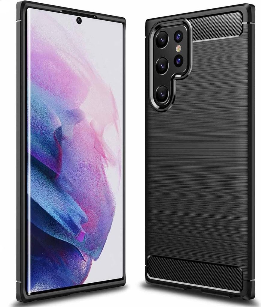 Hülle Carbon für Samsung Galaxy S22 Ultra Schutzhülle Handy Produktbild 