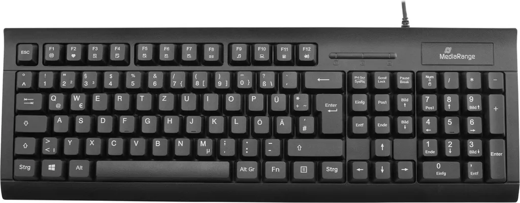 MediaRange Clavier USB 2.0 avec Lecteur de Carte à Puce Intégré Noir