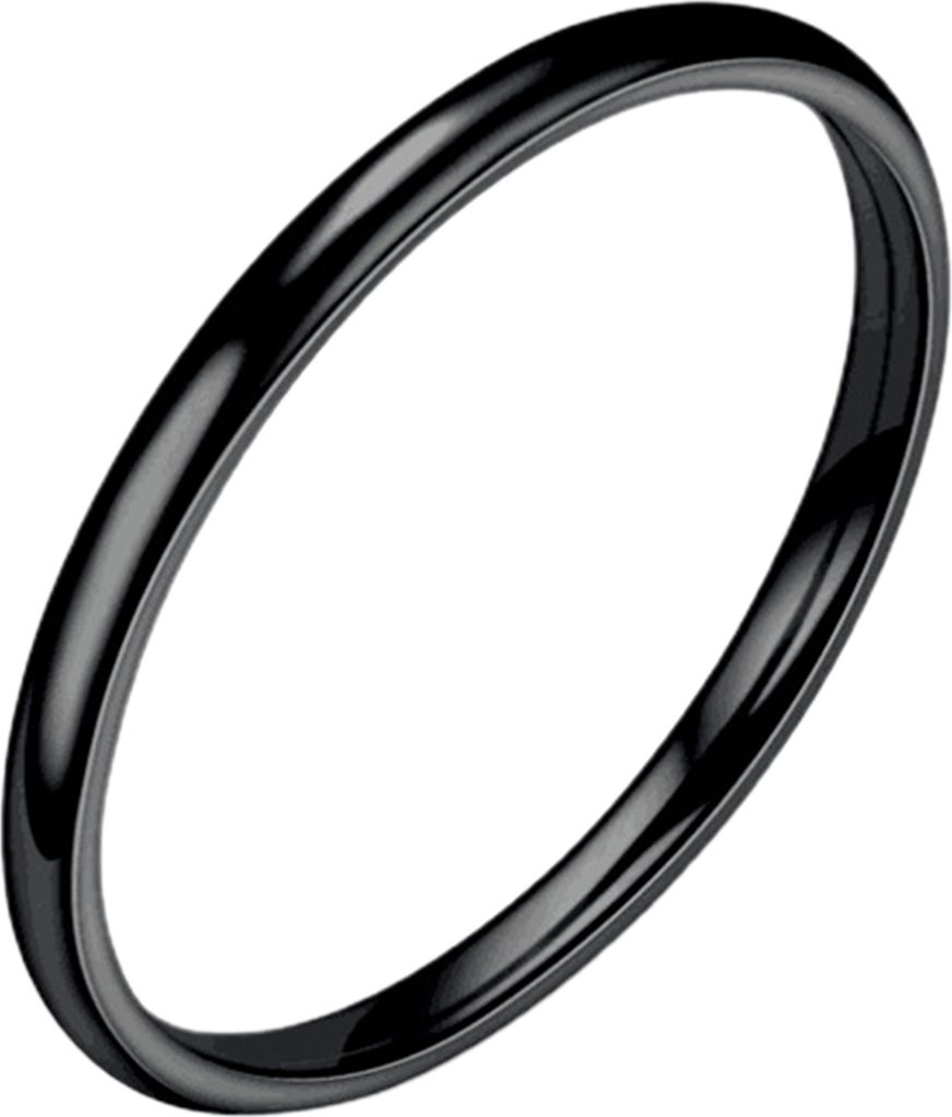 Fingerring, elegant, glatte Oberfläche, minimalistisch, schlichter Stil, dünner Stapelring für Geburtstag-Schwarz,US 9