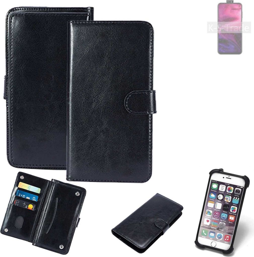 K-S-Trade 360° Hülle kompatibel mit HiSense Infinity H50 Zoom schwarz Kunstleder Case BookCase WalletCase Kunstlederederhülle Handyhülle,
