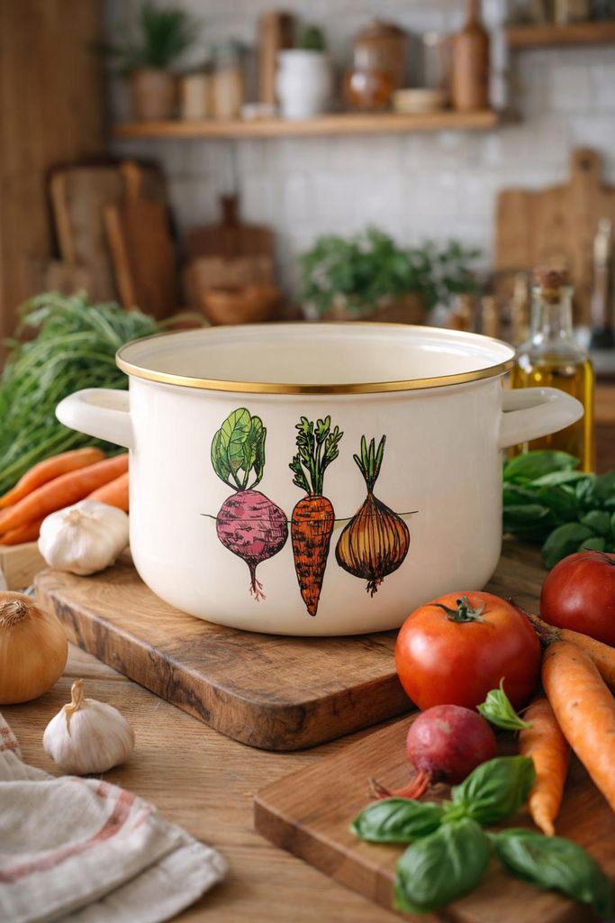Casserole émaillée pour légumes, 22 cm, 6 litres Image du produit 