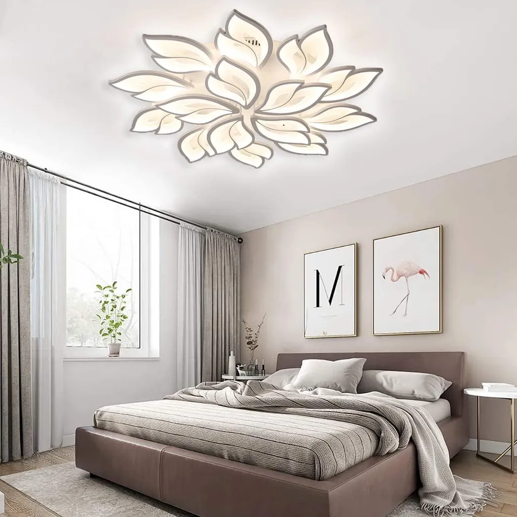 Grand Lustre Plafonnier LED Design 15 Pétales 100W Intensité Variable - 3