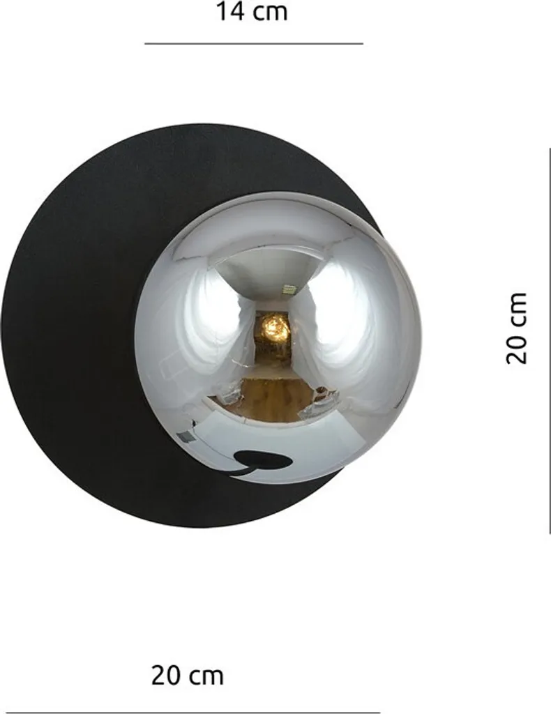 Applique murale compacte OSLO pour petit espace noir et graphite E14 pro