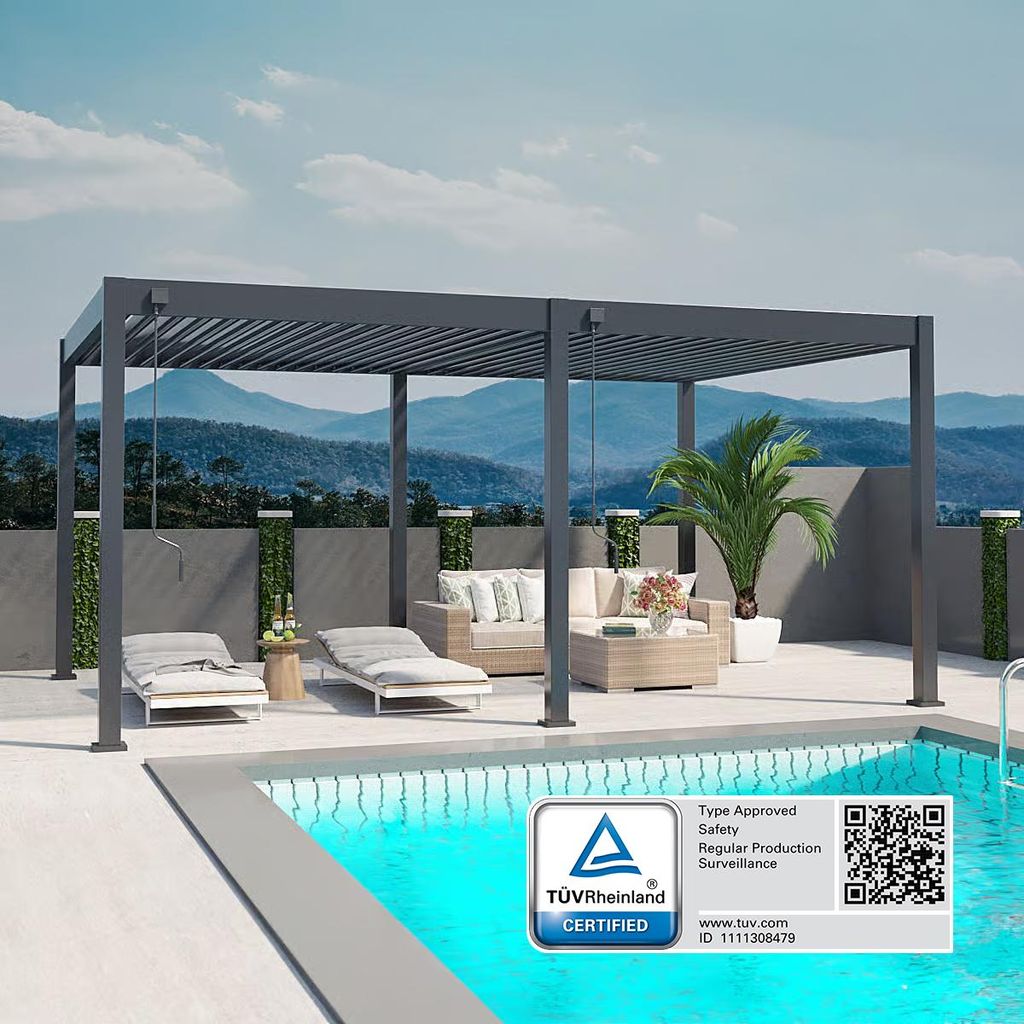 Deluxe Pavillon Terrassenüberdachung Alu 3,6 x 5,3 M Produktbild 