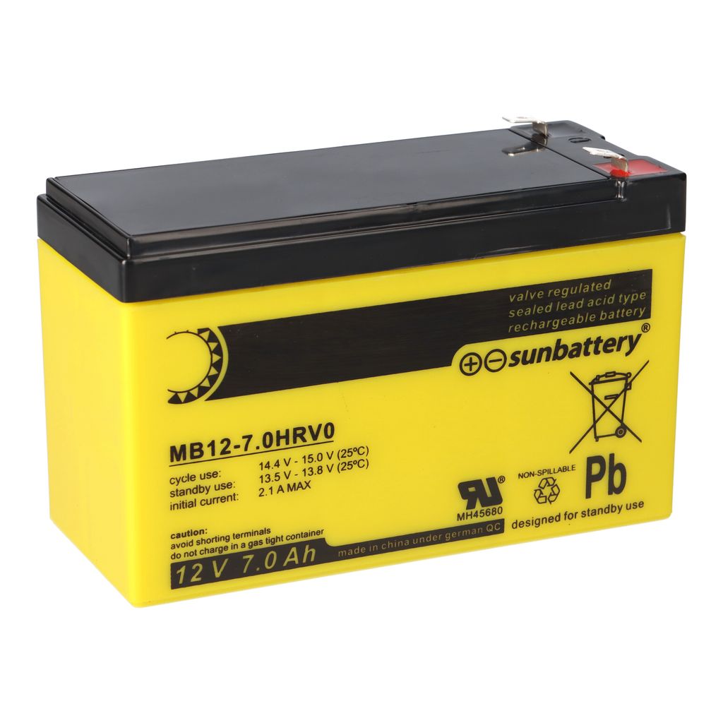 SUN Battery MB12-7HR AGM Akku 12V 8Ah Blei-Vlies-Akku Image du produit 