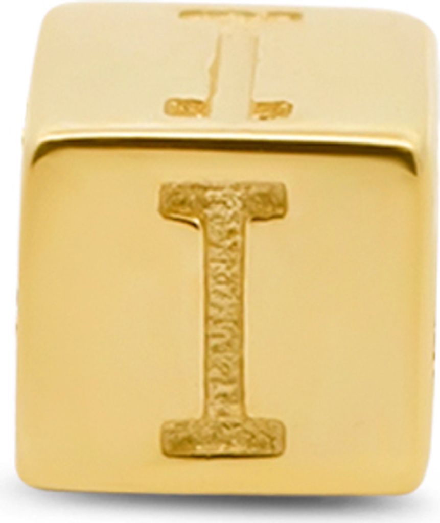 New Bling 9NBG-912I Gouden Kubus met Letter I - 3,8mm - hanger - 14 Karaat - Goud