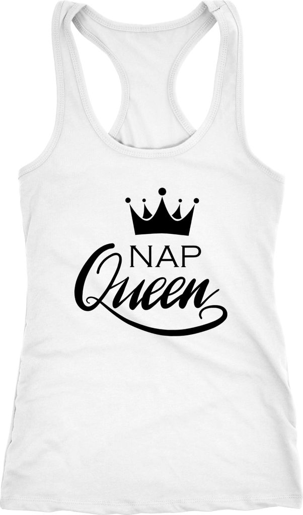 Damen Tanktop NAP Queen Crown Racerback Moonworks weiß S